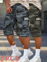 2pcs Men's Outdoor Camouflage Cargo Shorts