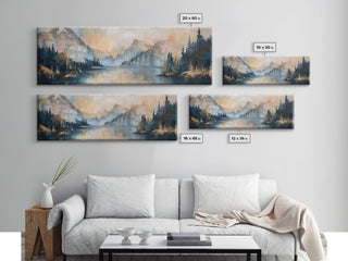 Mountain Lake Reflection Framed Canvas Print