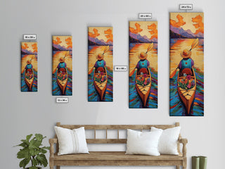 Vibrant Kayak Mountain Lake, Canvas Print