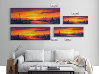 Southwest Sunset Cactus Art, Canvas Print