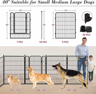 Heavy Duty Metal Dog Fence with automatic door lock