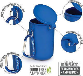 Dog Doo Tube Waste Bag Holder - Reusable Dog Poop Bag Tubes Designed to Keep in Odors and Germs