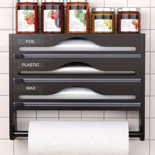 High-Quality 3-Section Bamboo Wrap Dispenser