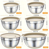 26PCS Heavy-Duty Stainless Steel Mixing Bowls with Airtight Lids
