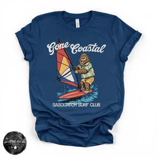 Gone Coastal: Sasquatch Surf Club Tee | Funny Beach Bigfoot Graphic T-Shirt