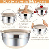 26PCS Heavy-Duty Stainless Steel Mixing Bowls with Airtight Lids