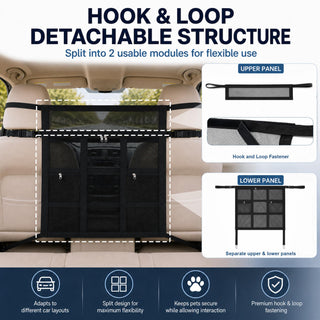 Car Dog Barrier with Hook and Loop Fastener