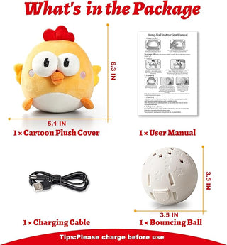 Interactive Dog Toys, Squeaky Moving Ball Toy with Jumping & Music Modes, Rechargeable