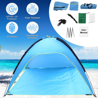 Beach Tent Outdoor Waterproof Tent Canopy for 4-6 Person
