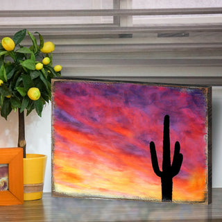 Cactus Art Wooden Wall Art by Nature Wonders - 95241B