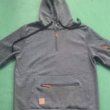 Men's Casual Black Hoodie with Multiple Zipper Pockets