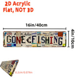 2D Flat Printed "Go Fishing" Vintage Metal Sign