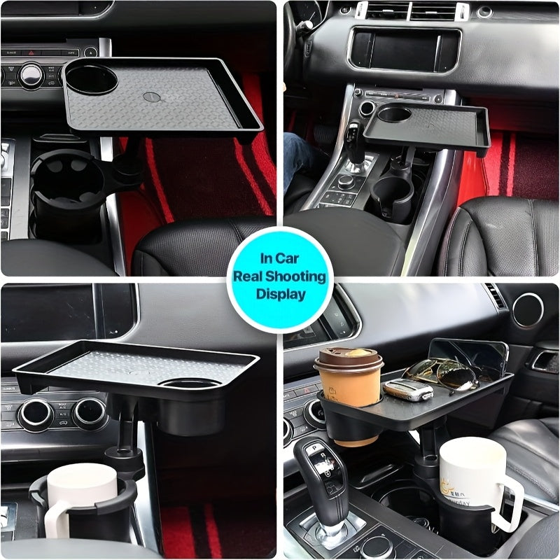 Adjustable Center Console Storage Shelf with Cup Holders