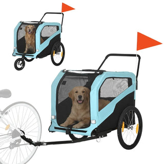 2-in-1 Dog Bike Trailer Pet Stroller Carrier for Large Dogs 66LBS Weight Capacity