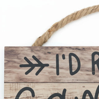 Rustic Camping Sign - I'd Rather Be Camping Wall Art