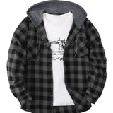 Men's Casual Plaid Hoodie Shirt