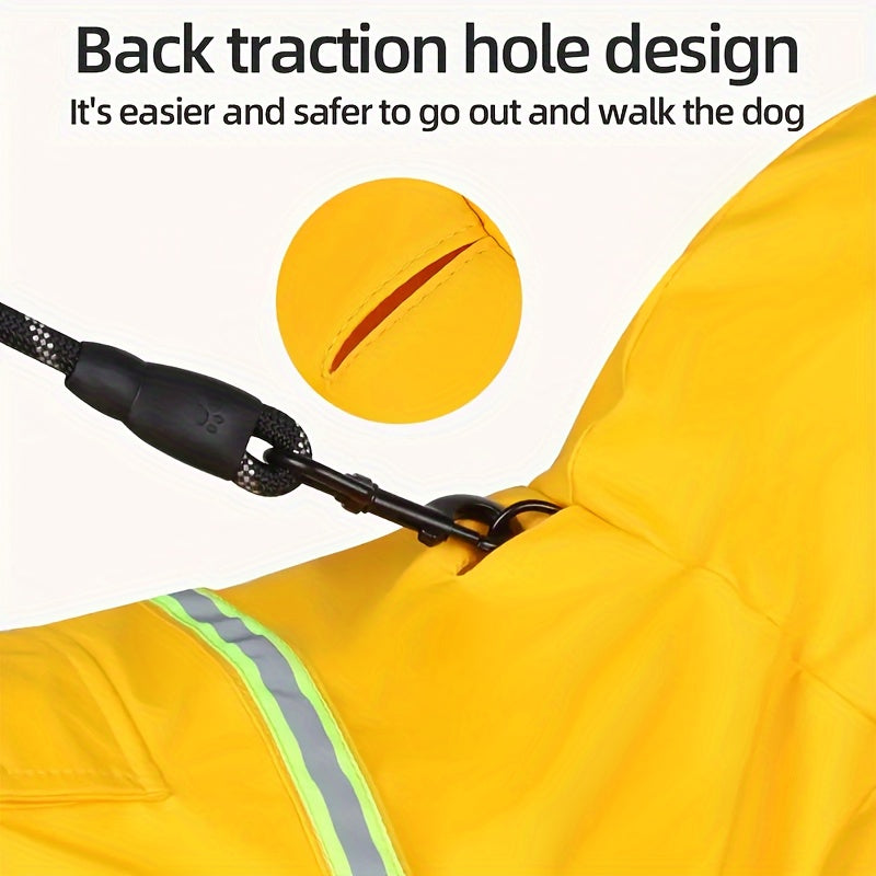 Reflective Waterproof Dog Raincoat with Hood