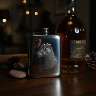 Faithful Friend Jack Russell Pewter Hip Flask - Handmade in England