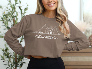 Adventure Awaits Mountains and Sunshine - Long Sleeve Tee