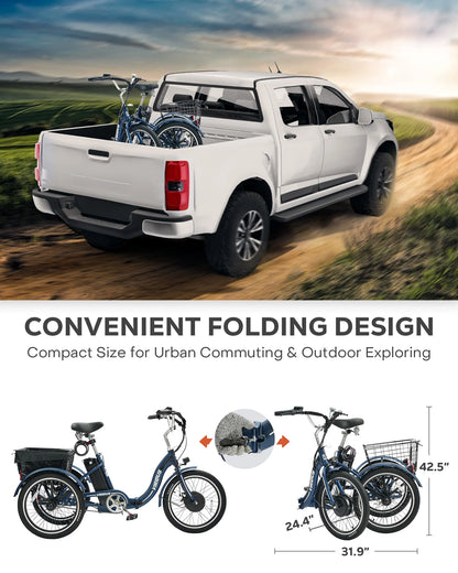 Folding Electric Trike for Adults