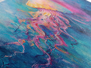 Vibrant Jellyfish Underwater Fantasy Canvas Print