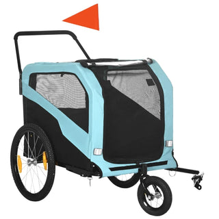 2-in-1 Dog Bike Trailer Pet Stroller Carrier for Large Dogs 66LBS Weight Capacity