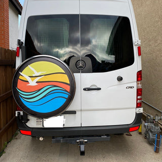 Beach Waves, Birds, and Sunset Spare Tire Cover