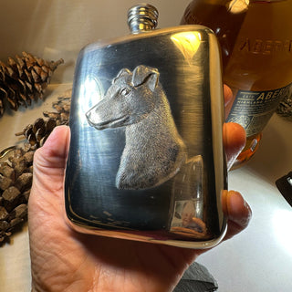 Faithful Friend Jack Russell Pewter Hip Flask - Handmade in England