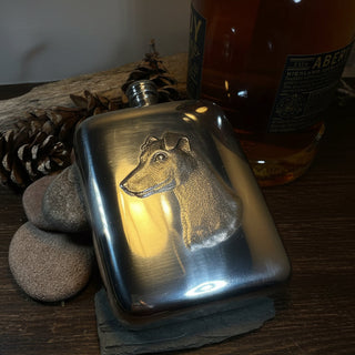 Faithful Friend Jack Russell Pewter Hip Flask - Handmade in England