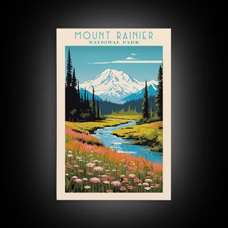 Mount Rainier National Park, Washington Travel Art