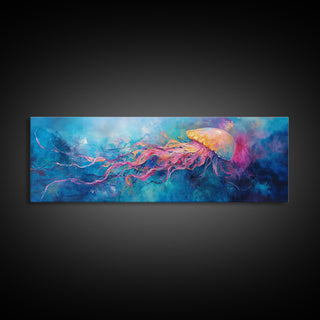 Vibrant Jellyfish Underwater Fantasy Canvas Print