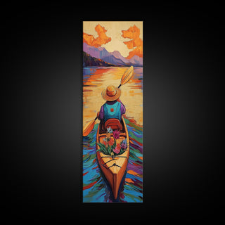 Vibrant Kayak Mountain Lake, Canvas Print