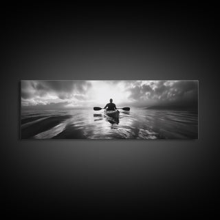 Outdoor Adventure, Kayaking, Sea Journey, Canvas Print