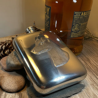Faithful Friend Jack Russell Pewter Hip Flask - Handmade in England