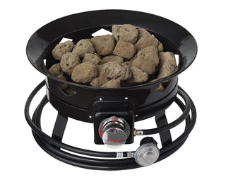 Flame King Outdoor Portable Propane Gas 19″ Fire Pit Bowl with Self Igniter Cover Carry Straps