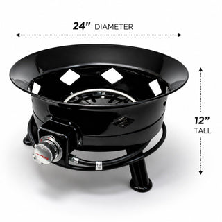 Flame King Outdoor Portable Propane Gas 24" Fire Pit Bowl