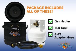 Flame King Propane Gas Hauler Kit 3lb Empty Propane Tank