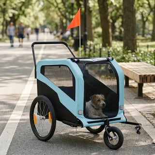 2-in-1 Dog Bike Trailer Pet Stroller Carrier for Large Dogs 66LBS Weight Capacity