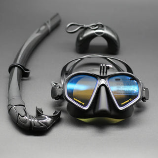 Tempered Glass Freedive Snorkel Set with Camera Mount