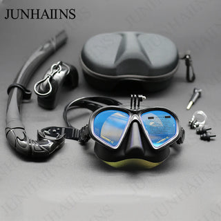 Tempered Glass Freedive Snorkel Set with Camera Mount