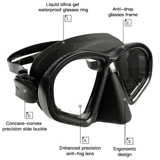 Tempered Glass Freedive Snorkel Set with Camera Mount