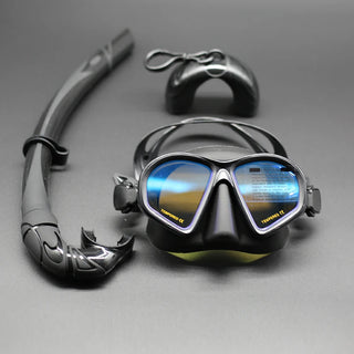 Tempered Glass Freedive Snorkel Set with Camera Mount