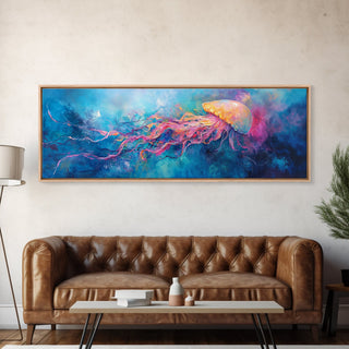 Vibrant Jellyfish Underwater Fantasy Canvas Print