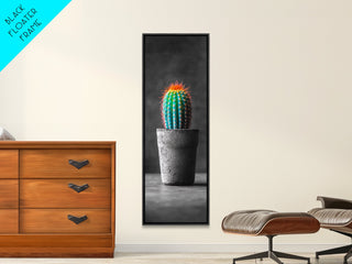 Modern Boho Decor Neon Cactus, Canvas Print