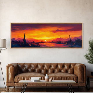 Southwest Sunset Cactus Art, Canvas Print