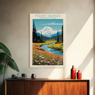 Mount Rainier National Park, Washington Travel Art