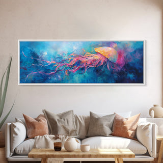 Vibrant Jellyfish Underwater Fantasy Canvas Print
