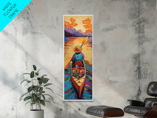 Vibrant Kayak Mountain Lake, Canvas Print