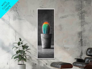 Modern Boho Decor Neon Cactus, Canvas Print