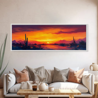 Southwest Sunset Cactus Art, Canvas Print